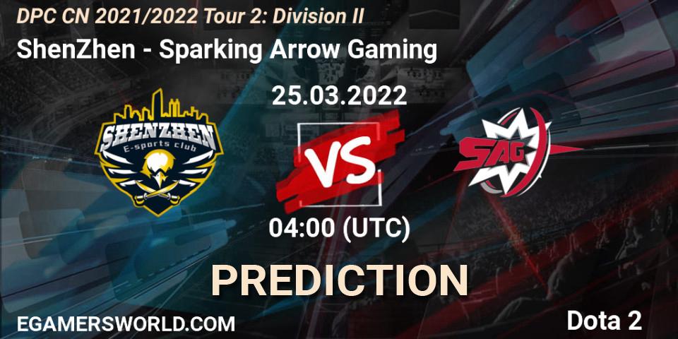 ShenZhen - Sparking Arrow Gaming: Maç tahminleri. 25.03.22, Dota 2, DPC 2021/2022 Tour 2: CN Division II (Lower)