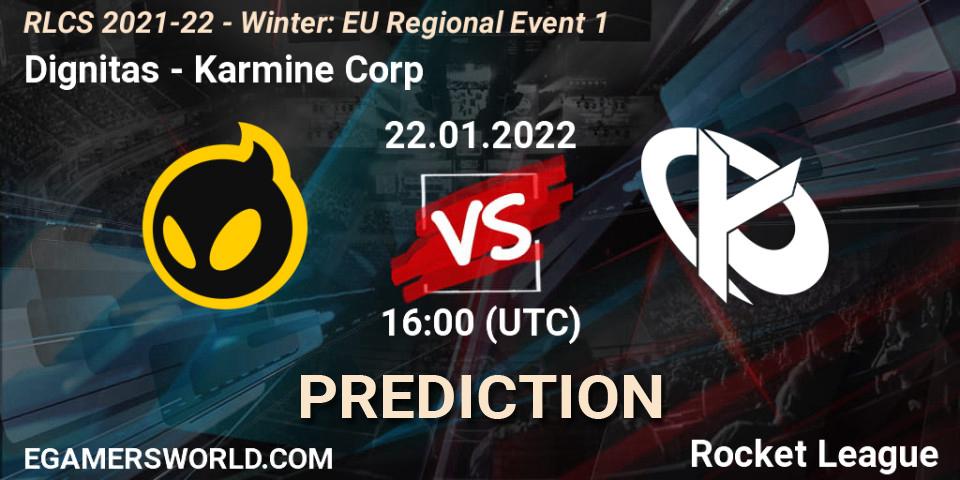 Dignitas - Karmine Corp: Maç tahminleri. 22.01.2022 at 16:00, Rocket League, RLCS 2021-22 - Winter: EU Regional Event 1