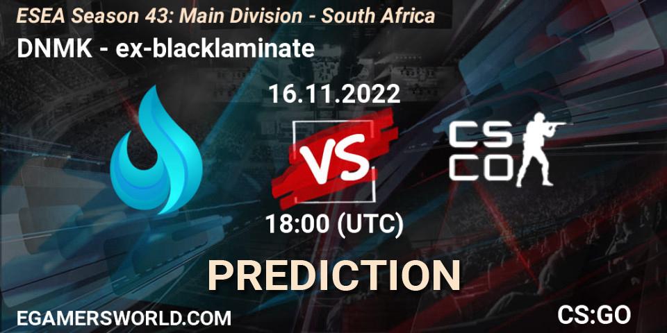 DNMK - ex-blacklaminate: Maç tahminleri. 29.11.22, CS2 (CS:GO), ESEA Season 43: Main Division - South Africa