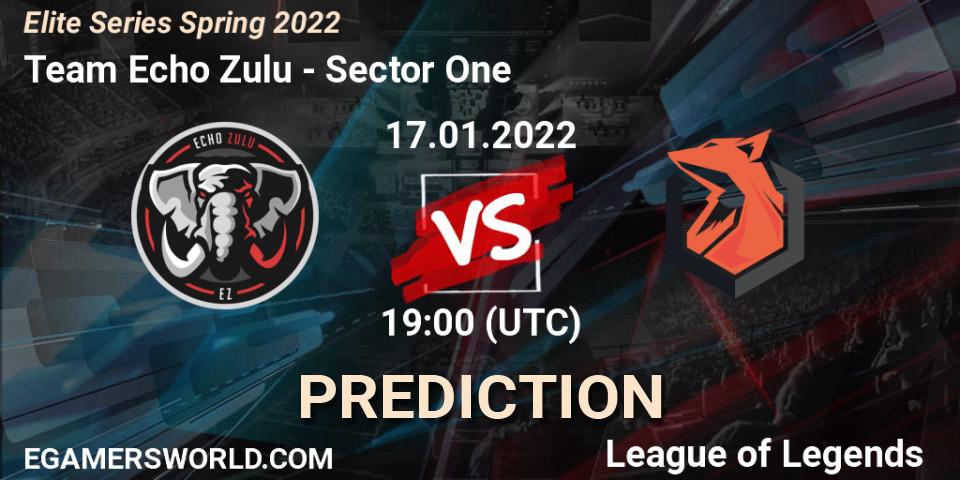 Team Echo Zulu - Sector One: Maç tahminleri. 17.01.2022 at 19:00, LoL, Elite Series Spring 2022