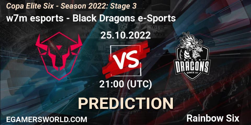 w7m esports - Black Dragons e-Sports: Maç tahminleri. 25.10.2022 at 21:00, Rainbow Six, Copa Elite Six - Season 2022: Stage 3