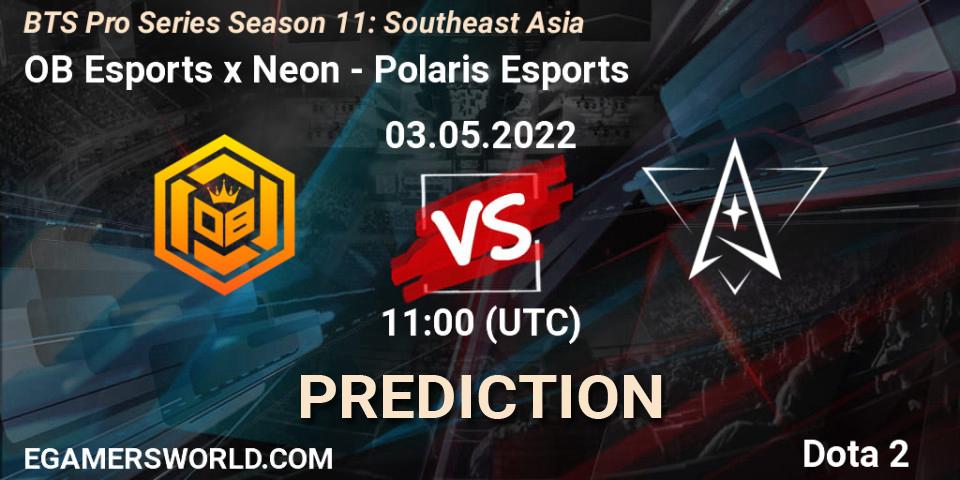 OB Esports x Neon - Polaris Esports: Maç tahminleri. 03.05.2022 at 11:14, Dota 2, BTS Pro Series Season 11: Southeast Asia