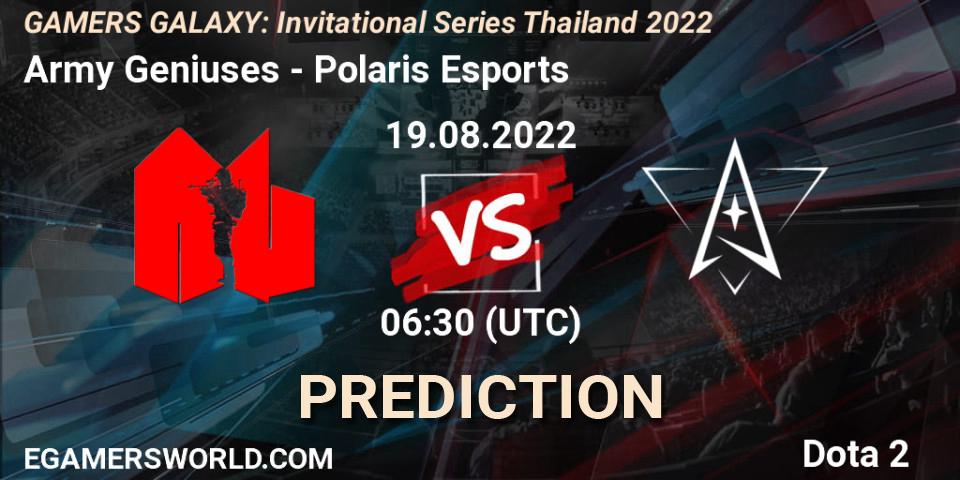 Army Geniuses - Polaris Esports: Maç tahminleri. 19.08.22, Dota 2, GAMERS GALAXY: Invitational Series Thailand 2022
