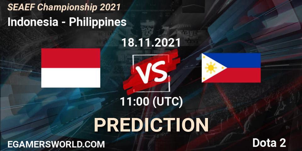 Indonesia - Philippines: Maç tahminleri. 18.11.2021 at 10:53, Dota 2, SEAEF Dota2 Championship 2021