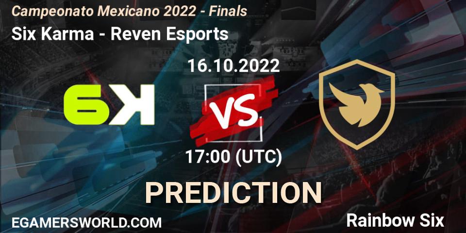Six Karma - Reven Esports: Maç tahminleri. 16.10.2022 at 17:00, Rainbow Six, Campeonato Mexicano 2022 - Finals