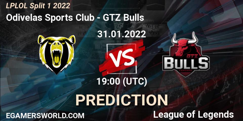 Odivelas Sports Club - GTZ Bulls: Maç tahminleri. 31.01.2022 at 19:00, LoL, LPLOL Split 1 2022