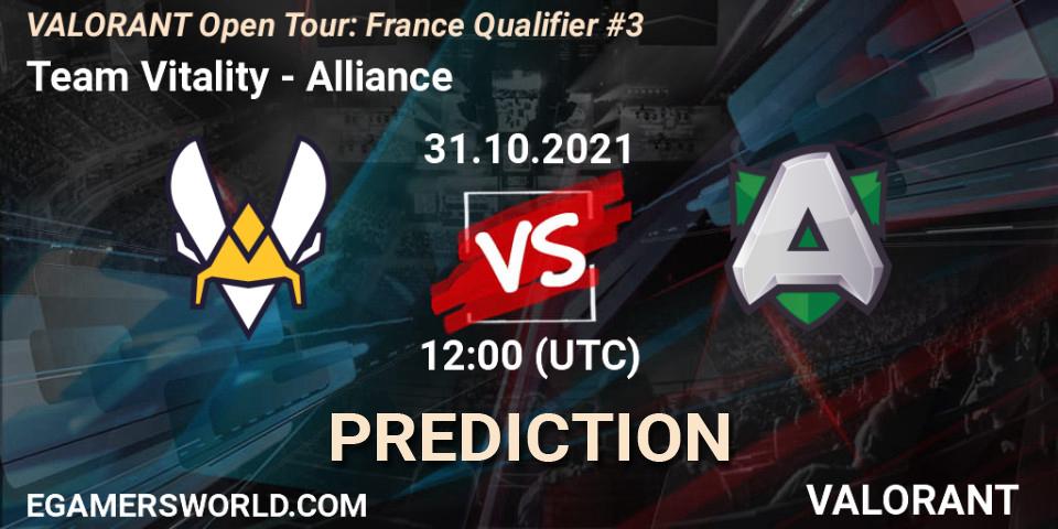 Team Vitality - Alliance: Maç tahminleri. 31.10.2021 at 12:00, VALORANT, VALORANT Open Tour: France Qualifier #3