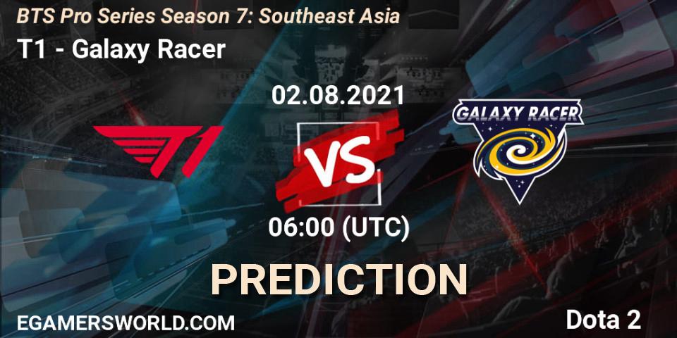 T1 - Galaxy Racer: Maç tahminleri. 02.08.2021 at 06:00, Dota 2, BTS Pro Series Season 7: Southeast Asia