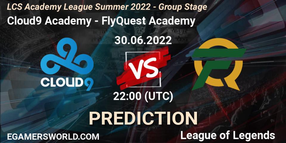 Cloud9 Academy - FlyQuest Academy: Maç tahminleri. 30.06.2022 at 22:00, LoL, LCS Academy League Summer 2022 - Group Stage