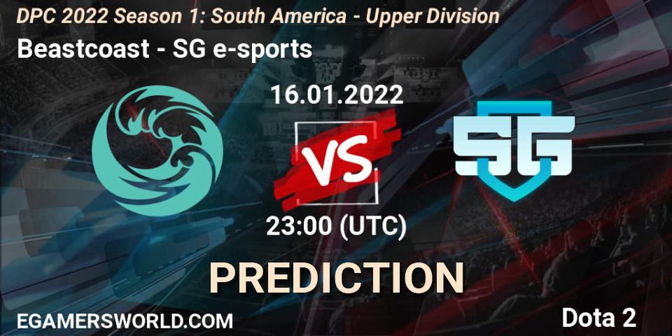 Beastcoast - SG e-sports: Maç tahminleri. 16.01.2022 at 23:10, Dota 2, DPC 2022 Season 1: South America - Upper Division