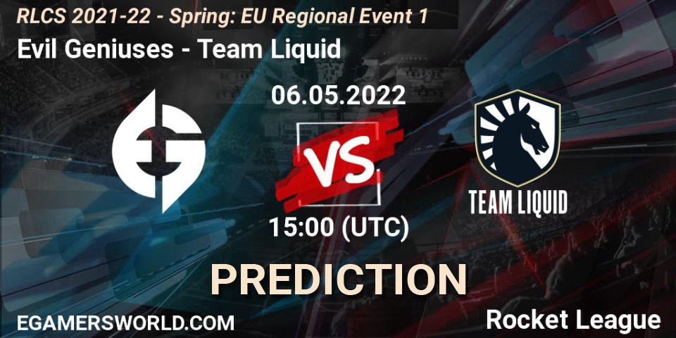 Evil Geniuses - Team Liquid: Maç tahminleri. 06.05.22, Rocket League, RLCS 2021-22 - Spring: EU Regional Event 1