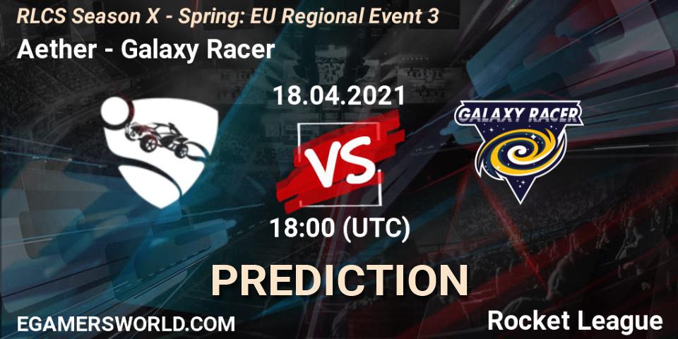 Aether - Galaxy Racer: Maç tahminleri. 18.04.2021 at 18:00, Rocket League, RLCS Season X - Spring: EU Regional Event 3
