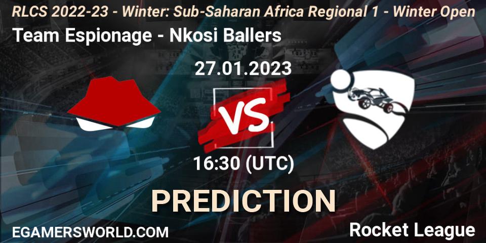 Team Espionage - Nkosi Ballers: Maç tahminleri. 27.01.2023 at 16:30, Rocket League, RLCS 2022-23 - Winter: Sub-Saharan Africa Regional 1 - Winter Open