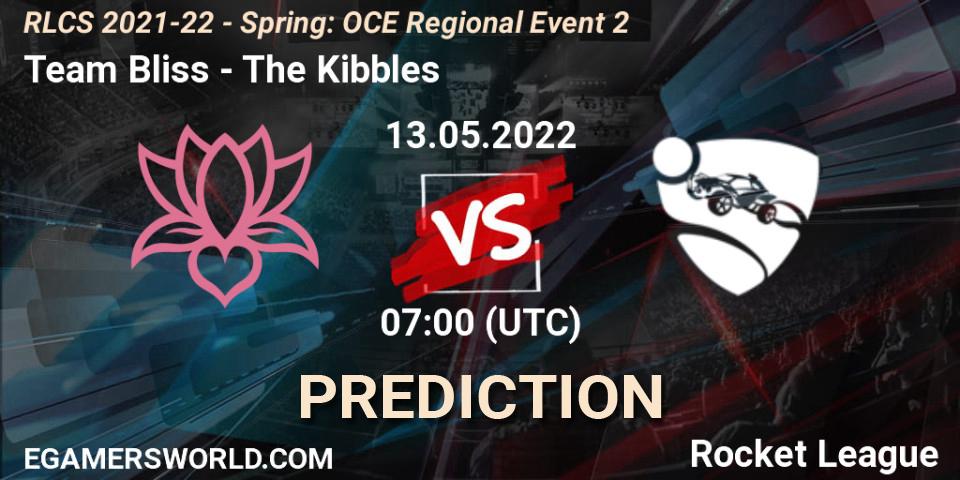 Team Bliss - The Kibbles: Maç tahminleri. 13.05.2022 at 07:00, Rocket League, RLCS 2021-22 - Spring: OCE Regional Event 2