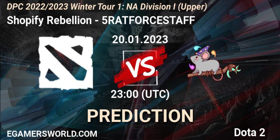 Shopify Rebellion - 5RATFORCESTAFF: Maç tahminleri. 20.01.2023 at 22:57, Dota 2, DPC 2022/2023 Winter Tour 1: NA Division I (Upper)