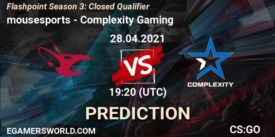 mousesports - Complexity Gaming: Maç tahminleri. 28.04.2021 at 19:30, Counter-Strike (CS2), Flashpoint Season 3: Closed Qualifier