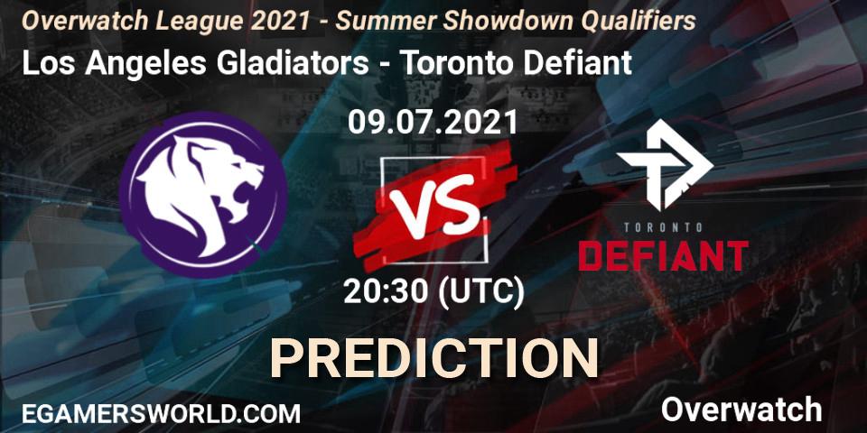 Los Angeles Gladiators - Toronto Defiant: Maç tahminleri. 09.07.2021 at 20:30, Overwatch, Overwatch League 2021 - Summer Showdown Qualifiers