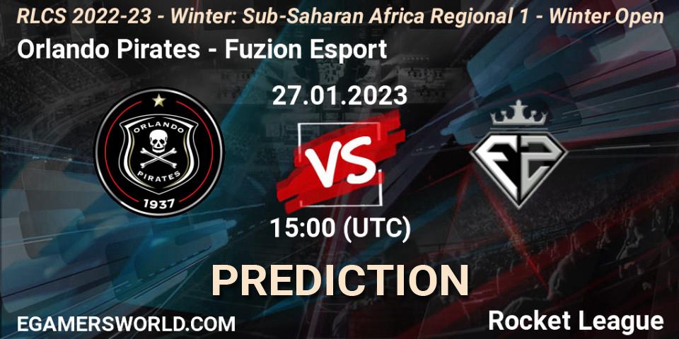 Orlando Pirates - Fuzion Esport: Maç tahminleri. 27.01.2023 at 15:00, Rocket League, RLCS 2022-23 - Winter: Sub-Saharan Africa Regional 1 - Winter Open