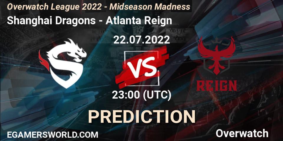 Shanghai Dragons - Atlanta Reign: Maç tahminleri. 22.07.2022 at 23:00, Overwatch, Overwatch League 2022 - Midseason Madness