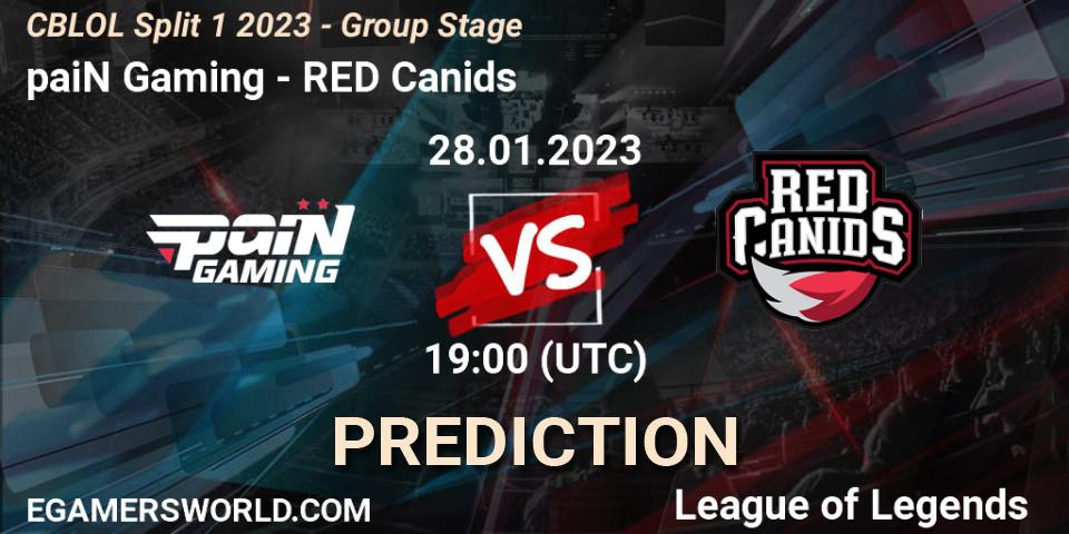 paiN Gaming - RED Canids: Maç tahminleri. 28.01.23, LoL, CBLOL Split 1 2023 - Group Stage