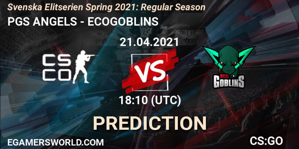 PGS ANGELS - ECOGOBLINS: Maç tahminleri. 21.04.2021 at 18:10, Counter-Strike (CS2), Svenska Elitserien Spring 2021: Regular Season