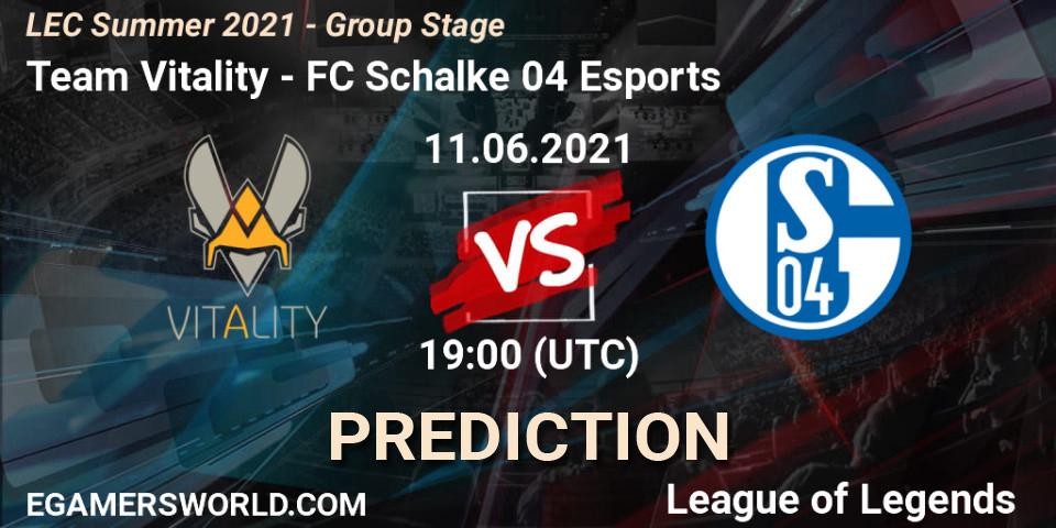 Team Vitality - FC Schalke 04 Esports: Maç tahminleri. 11.06.21, LoL, LEC Summer 2021 - Group Stage