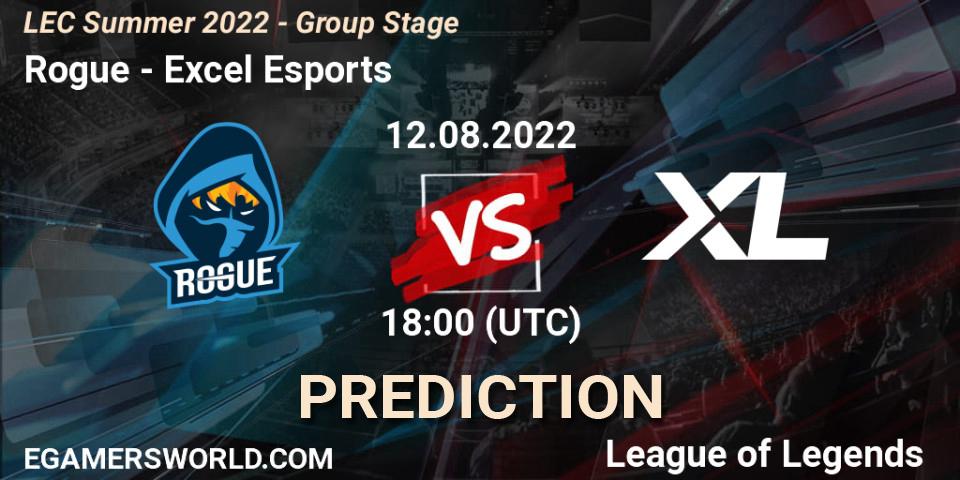 Rogue - Excel Esports: Maç tahminleri. 12.08.22, LoL, LEC Summer 2022 - Group Stage