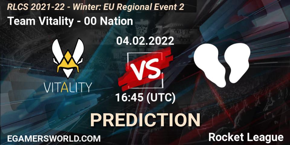 Team Vitality - 00 Nation: Maç tahminleri. 04.02.2022 at 16:45, Rocket League, RLCS 2021-22 - Winter: EU Regional Event 2