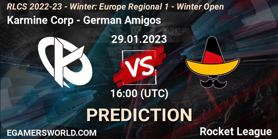 Karmine Corp - German Amigos: Maç tahminleri. 29.01.23, Rocket League, RLCS 2022-23 - Winter: Europe Regional 1 - Winter Open