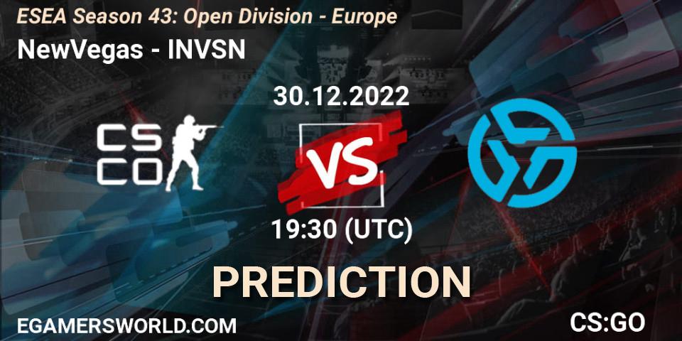 NewVegas - INVSN: Maç tahminleri. 30.12.2022 at 19:30, Counter-Strike (CS2), ESEA Season 43: Open Division - Europe