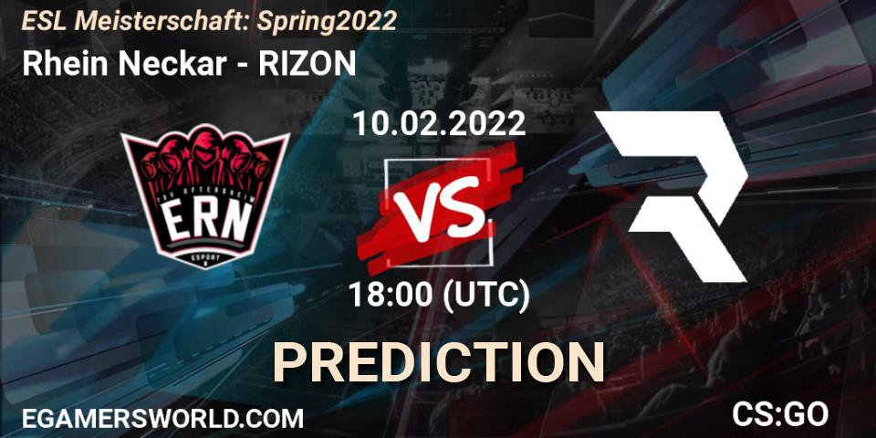 Rhein Neckar - RIZON: Maç tahminleri. 10.02.2022 at 18:00, Counter-Strike (CS2), ESL Meisterschaft: Spring 2022