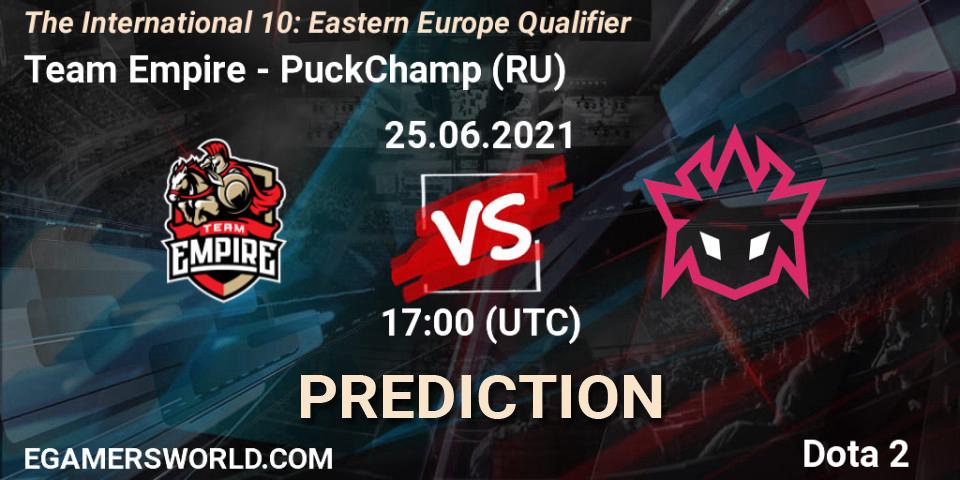 Team Empire - PuckChamp: Maç tahminleri. 25.06.2021 at 18:25, Dota 2, The International 10: Eastern Europe Qualifier