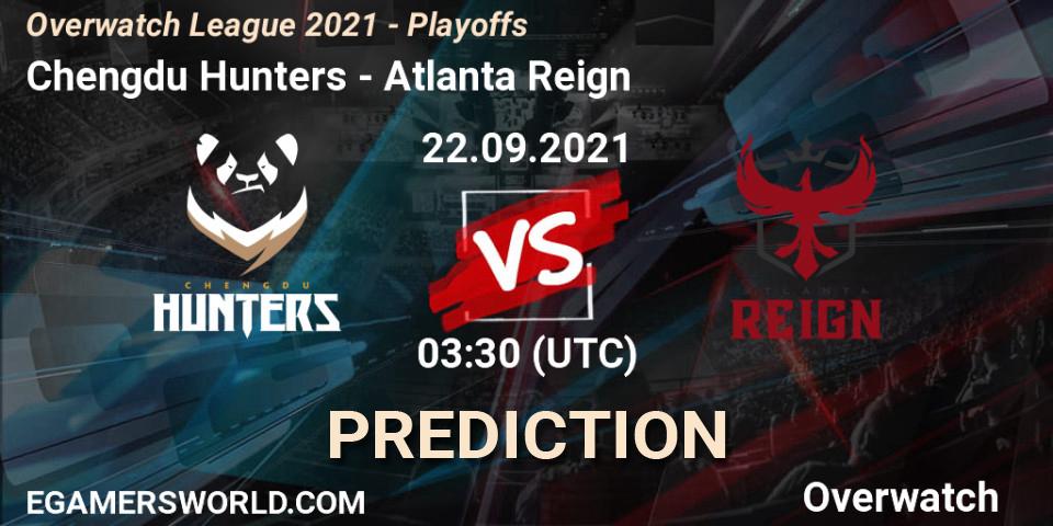 Chengdu Hunters - Atlanta Reign: Maç tahminleri. 22.09.2021 at 03:30, Overwatch, Overwatch League 2021 - Playoffs