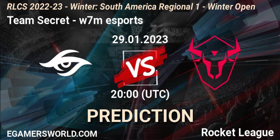Team Secret - w7m esports: Maç tahminleri. 29.01.2023 at 20:00, Rocket League, RLCS 2022-23 - Winter: South America Regional 1 - Winter Open