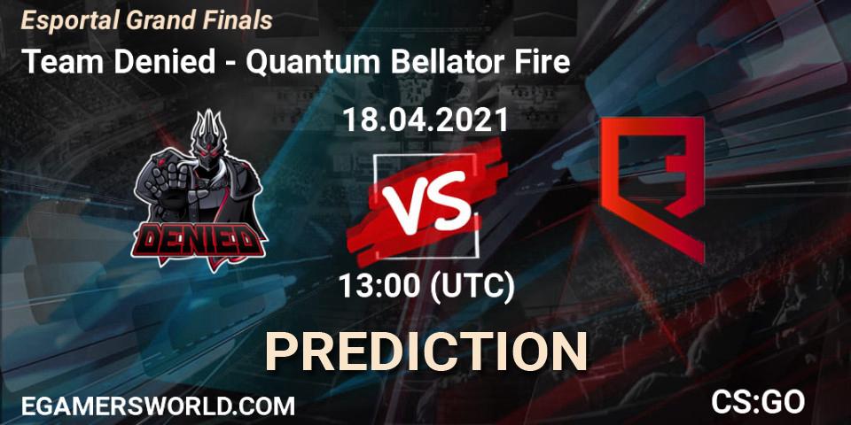 Team Denied - Quantum Bellator Fire: Maç tahminleri. 18.04.21, CS2 (CS:GO), Esportal Grand Finals