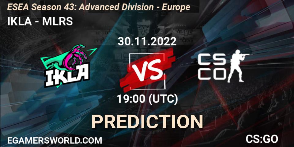 IKLA - MLRS: Maç tahminleri. 30.11.22, CS2 (CS:GO), ESEA Season 43: Advanced Division - Europe