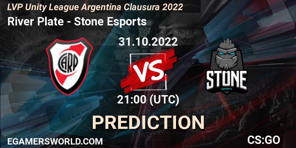 River Plate - Stone Esports: Maç tahminleri. 31.10.2022 at 21:00, Counter-Strike (CS2), LVP Unity League Argentina Clausura 2022