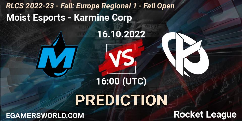 Moist Esports - Karmine Corp: Maç tahminleri. 16.10.2022 at 15:50, Rocket League, RLCS 2022-23 - Fall: Europe Regional 1 - Fall Open