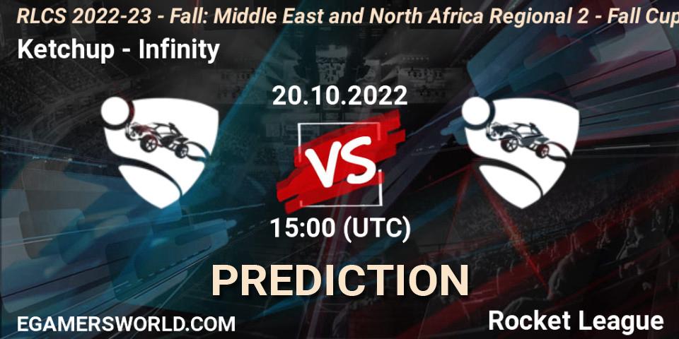Ketchup - Infinity: Maç tahminleri. 20.10.2022 at 15:00, Rocket League, RLCS 2022-23 - Fall: Middle East and North Africa Regional 2 - Fall Cup