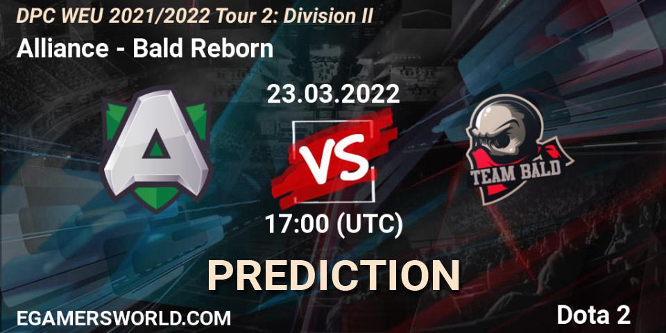 Alliance - Bald Reborn: Maç tahminleri. 23.03.2022 at 16:55, Dota 2, DPC 2021/2022 Tour 2: WEU Division II (Lower) - DreamLeague Season 17