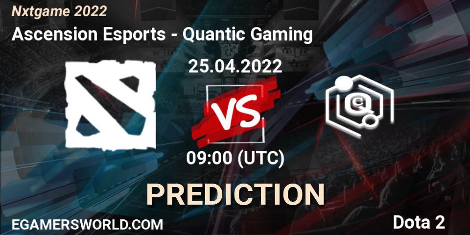 Ascension Esports - Quantic Gaming: Maç tahminleri. 25.04.2022 at 08:55, Dota 2, Nxtgame 2022