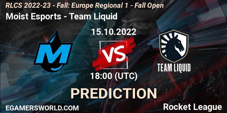Moist Esports - Team Liquid: Maç tahminleri. 15.10.2022 at 18:25, Rocket League, RLCS 2022-23 - Fall: Europe Regional 1 - Fall Open