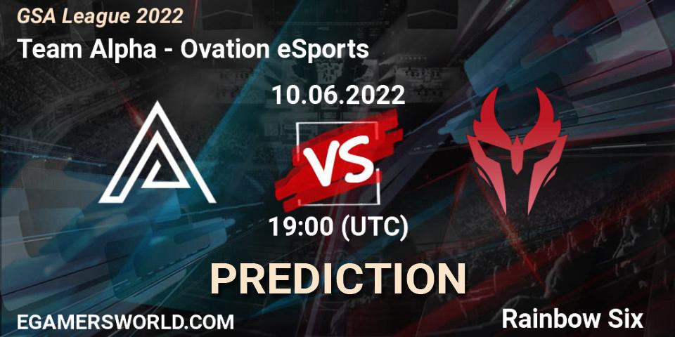 Team Alpha - Ovation eSports: Maç tahminleri. 10.06.2022 at 19:00, Rainbow Six, GSA League 2022