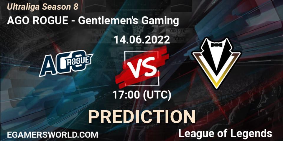 AGO ROGUE - Gentlemen's Gaming: Maç tahminleri. 14.06.2022 at 17:00, LoL, Ultraliga Season 8