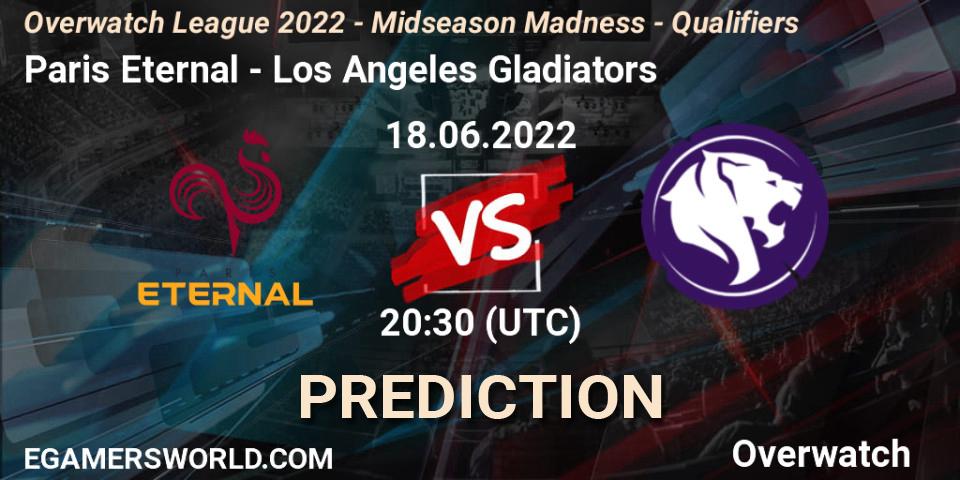 Paris Eternal - Los Angeles Gladiators: Maç tahminleri. 18.06.2022 at 20:30, Overwatch, Overwatch League 2022 - Midseason Madness - Qualifiers