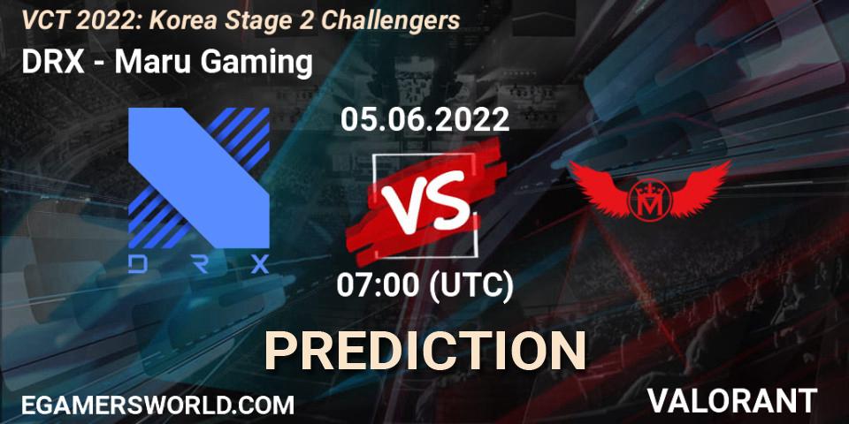 DRX - Maru Gaming: Maç tahminleri. 05.06.2022 at 07:00, VALORANT, VCT 2022: Korea Stage 2 Challengers