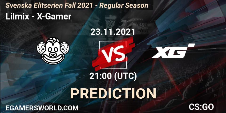 Lilmix - X-Gamer: Maç tahminleri. 23.11.2021 at 21:00, Counter-Strike (CS2), Svenska Elitserien Fall 2021 - Regular Season