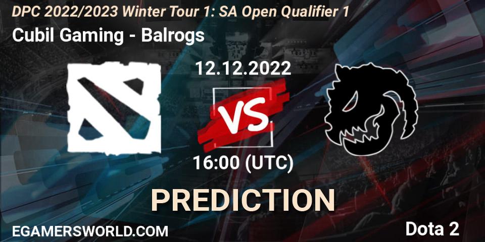 Cubil Gaming - Balrogs: Maç tahminleri. 12.12.2022 at 16:08, Dota 2, DPC 2022/2023 Winter Tour 1: SA Open Qualifier 1