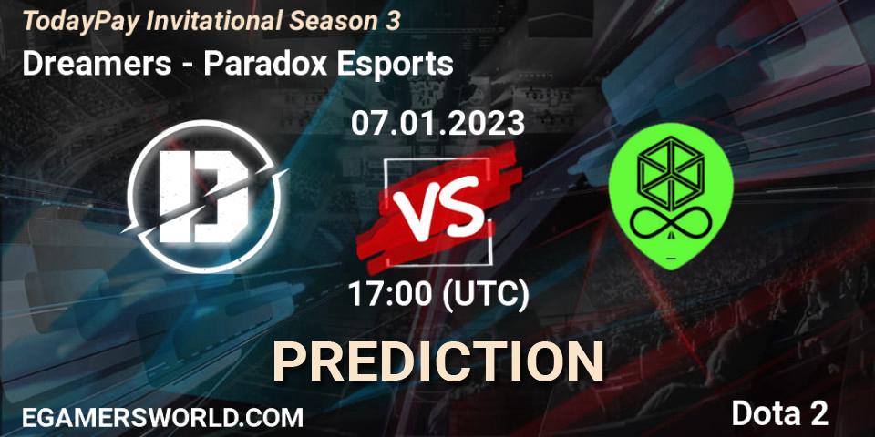 Dreamers - Paradox Esports: Maç tahminleri. 07.01.2023 at 17:08, Dota 2, TodayPay Invitational Season 3