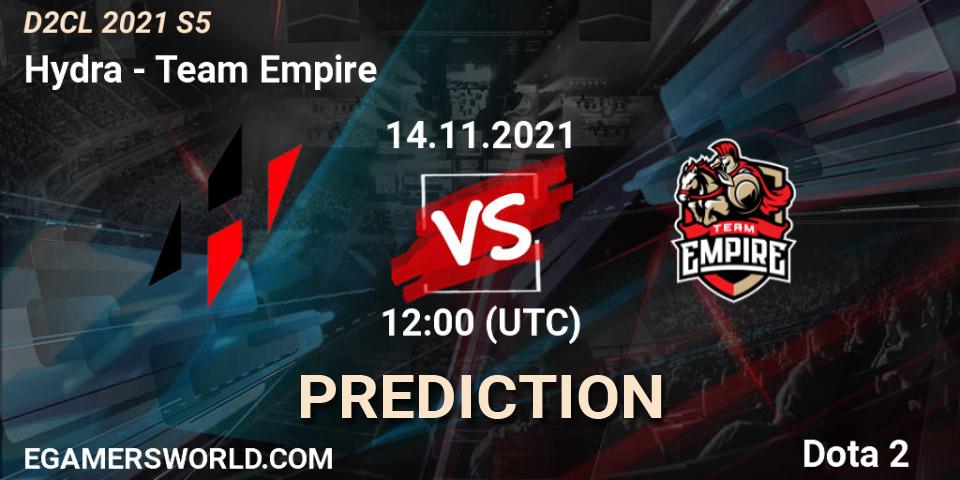 Hydra - Team Empire: Maç tahminleri. 14.11.2021 at 12:04, Dota 2, Dota 2 Champions League 2021 Season 5